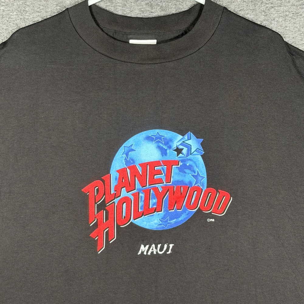 Vintage Planet Hollywood Maui T Shirt Mens XXL Black Made in USA 90s Graphic Tee